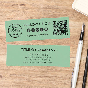 Professional Social Media Logo Follow Me Qr Code Mini Business Card