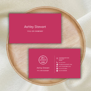 Professional Social media Logo Modern Hot Pink Business Card