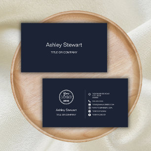 Professional Social media Logo Modern Navy Blue Business Card