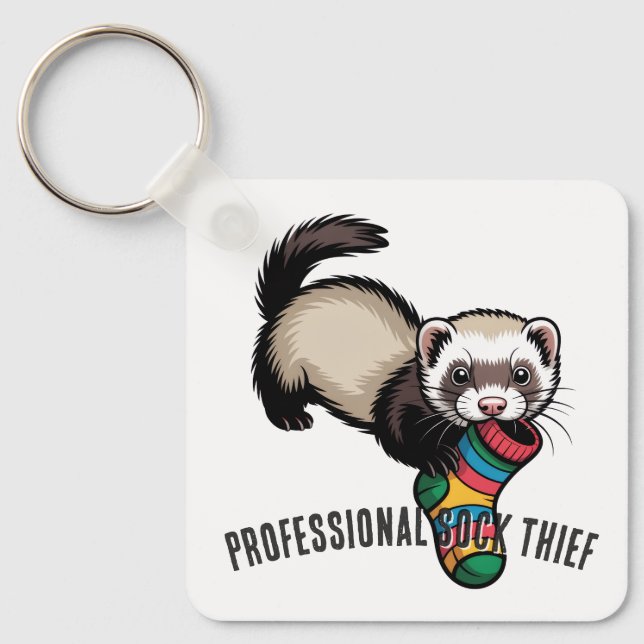 Professional Sock Thief Key Ring (Front)