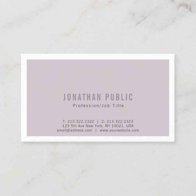 Professional Sophisticated Plain Modern Design Business Card (Front)