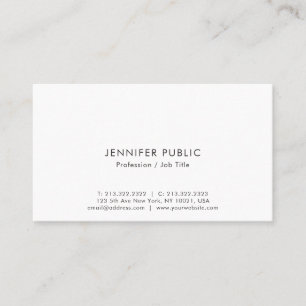 Professional Sophisticated Simple White Plain Business Card