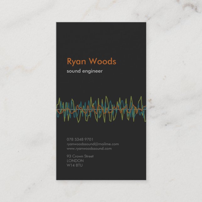 Professional Sound Engineer Business Card (Front)