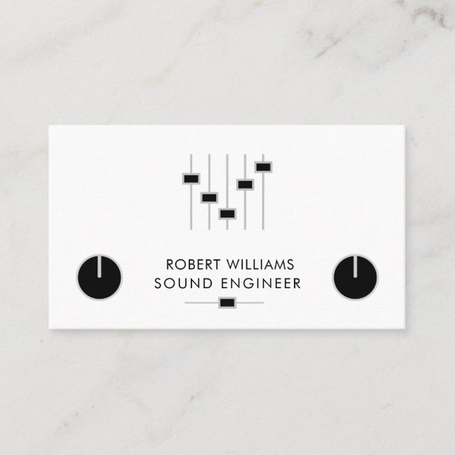 Professional Sound Engineer Music DJ Controller Business Card (Front)