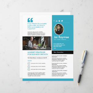 Professional Speaker One Sheet Template