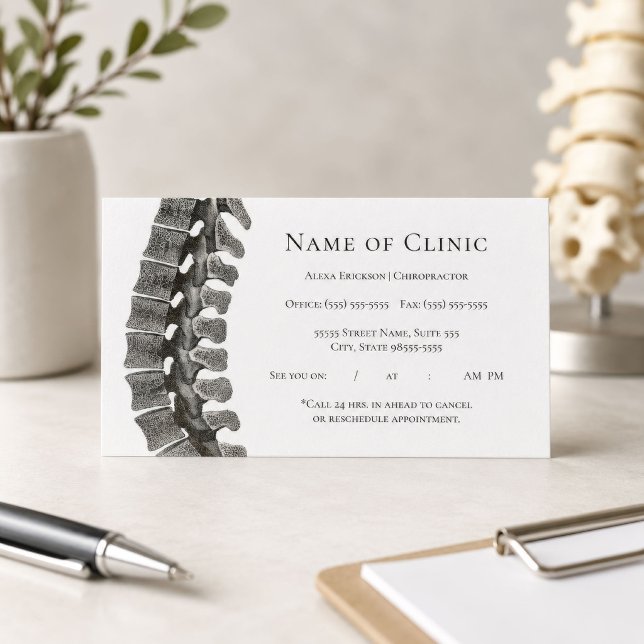 Professional Spine Chiropractor Appointment Card (Creator Uploaded)