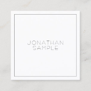 Professional Square Modern Aesthetic Luxury Plain Square Business Card