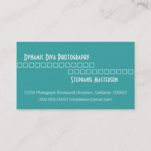 Professional Squares Business Card, Turquoise Card
