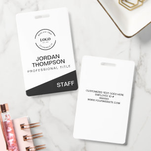 Professional Staff Custom Business Logo Employee ID Badge