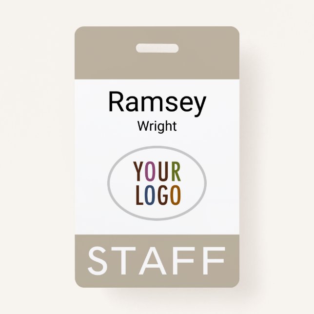 Professional Staff Name Badge Clip Reel Lanyard ID Badge (Front)