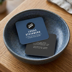 Professional Stair Builder Contractor Square Business Card