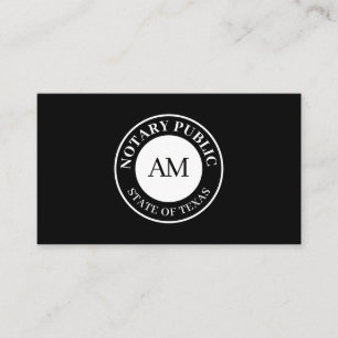 Professional stamp cover notary public business ca card