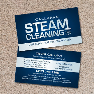 Professional Steam Cleaning Deep Clean Business Card