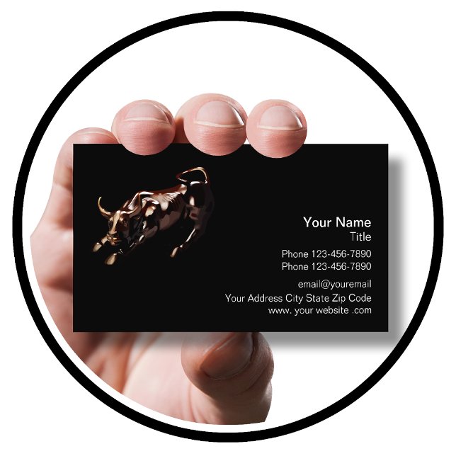 Professional Stock Trader Wall Street Bull Business Card (Creator Uploaded)