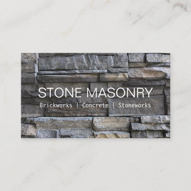 Professional Stone Masonry Business Card Design (Front)
