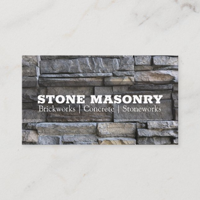 Professional Stone Masonry Business Card Design (Front)