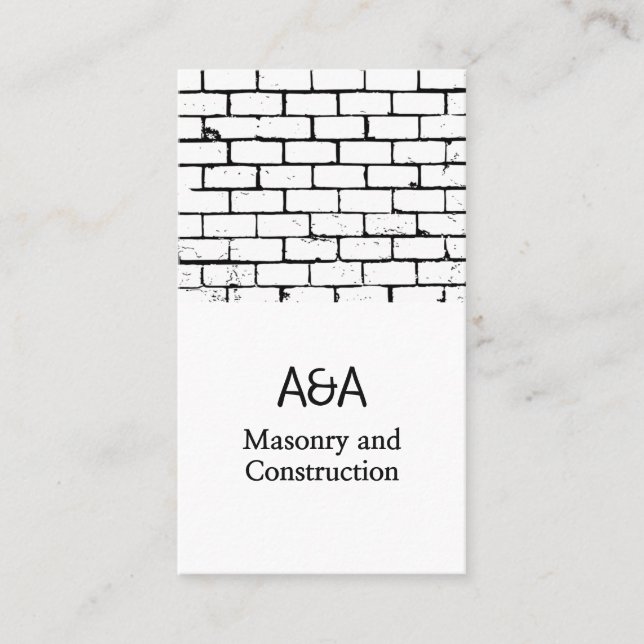 Professional Stone Masonry Business Card Design (Front)