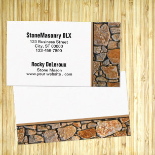 Professional Stonemason Rustic Rock Border  Business Card
