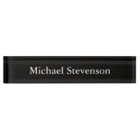 Professional Stylish Black Business Desk Nameplate