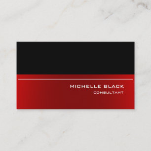 Professional Stylish Black Red Modern Elegant Business Card