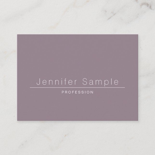 Professional Stylish Clean Modern Salon Plain Luxe Business Card (Front)