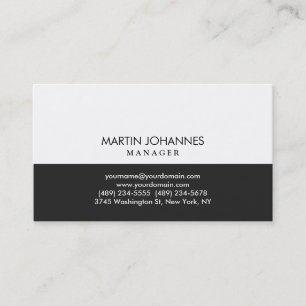 Professional Stylish Grey White Business Card
