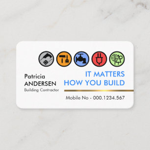 Professional Stylish Handyman Tools Gold Line Business Card
