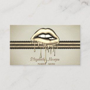  Professional Stylish Metallic Dripping Lips Business Card