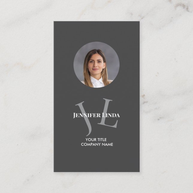 Professional Stylish Modern Grey Business Card (Front)