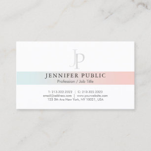 Professional Stylish Plain Modern Monogram Trendy Business Card