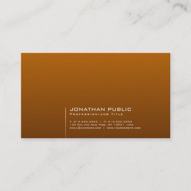 Professional Stylish Red Brown Modern Plain Business Card (Front)