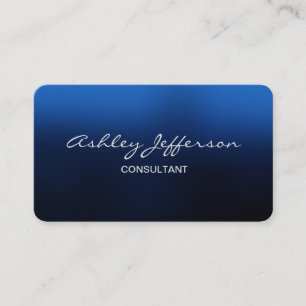 Professional Stylish Script Trendy Blue Business Card