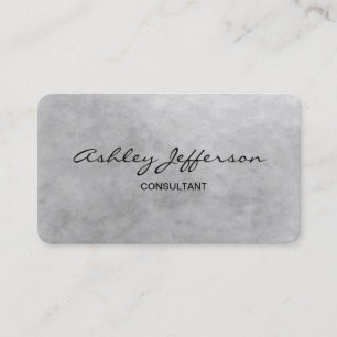 Professional Stylish Script Trendy Grey Business Card