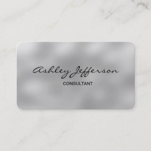 Professional Stylish Script Trendy Grey Business Card