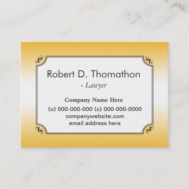 Professional sunlight  yellow  profile card (Front)