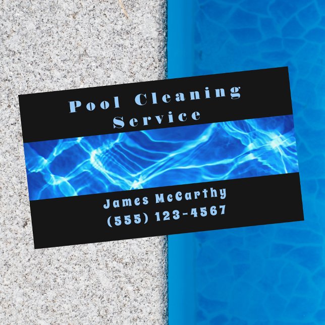 Professional Swimming Pool Maintenance Cleaning Business Card (Creator Uploaded)