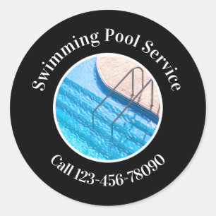 Professional Swimming Pool Promotional Classic Round Sticker