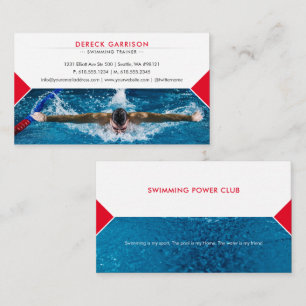 Professional Swimming Trainer Coach Business Card