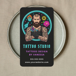 Professional Tattoo Artist Tattoo Parlor Qr Code Business Card