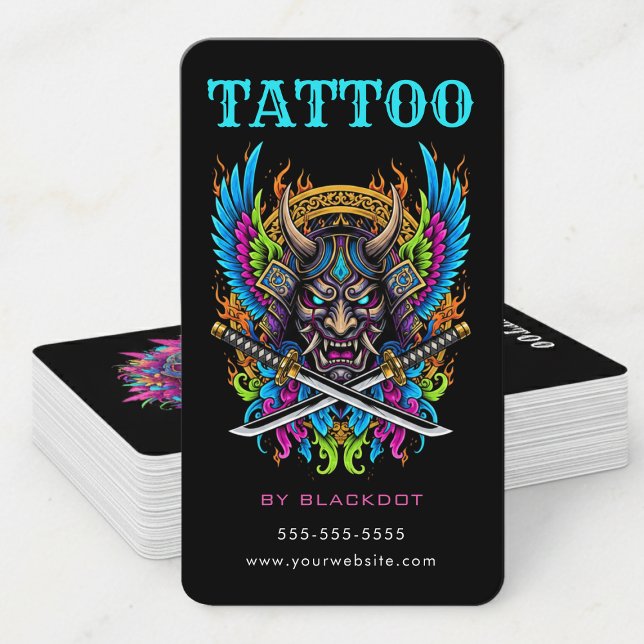 Professional Tattoo Artist Tattoo Shop Tattooist Business Card (Creator Uploaded)