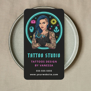 Professional Tattoo Artist Tattoo Studio Marketing Business Card