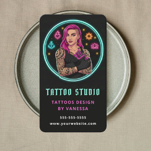 Professional Tattoo Artist Tattoo Studio Marketing Business Card
