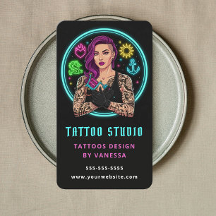 Professional Tattoo Artist Tattoo Studio QR Code Business Card
