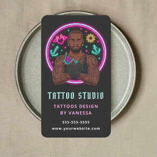 Professional Tattoo Parlor Tattoo Artist Qr Code Business Card