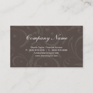 Professional Taupe & Beige Business Card Swirls