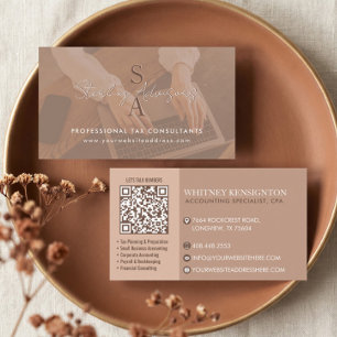Professional Tax Consultant Monogram Accountant QR Business Card