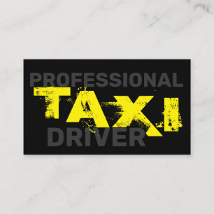 Professional taxi driver cabdriver business card