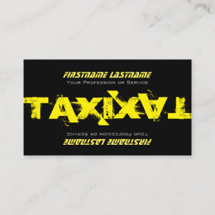 Professional taxi driver cabdriver yellow taxi business card