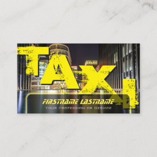 Professional taxi driver cabdriver yellow taxi business card
