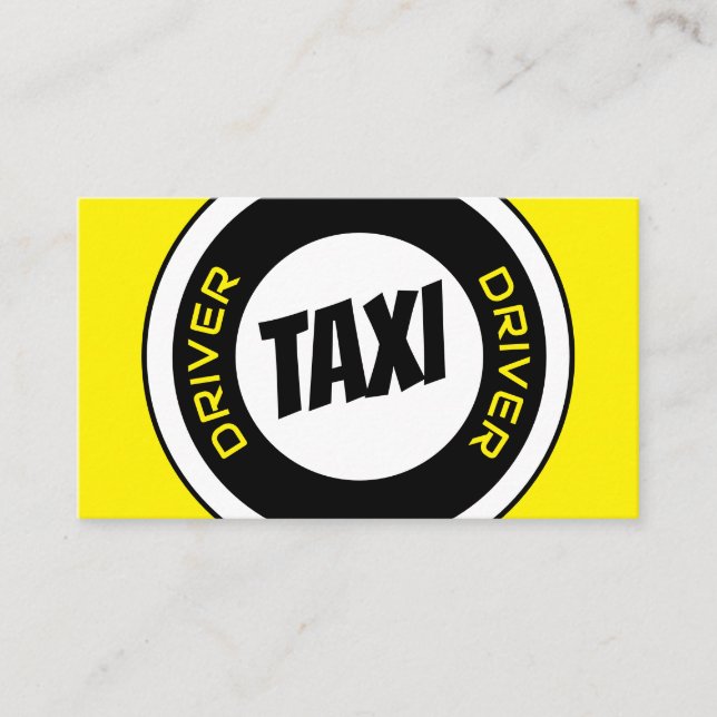 Professional taxi driver cabdriver yellow taxi business card (Front)